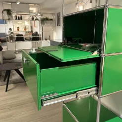 Highboard Pulverbeschichteter Stahl USM Grün Chrom