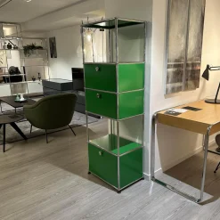 Highboard Pulverbeschichteter Stahl USM Grün Chrom