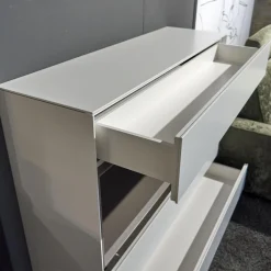 Highboard Soma Lack Matt Weiß Basalt Zargen Lack Weiß Matt Gestell Wange Alufarbig