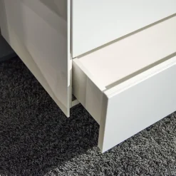 Highboard Soma Lack Matt Weiß Basalt Zargen Lack Weiß Matt Gestell Wange Alufarbig