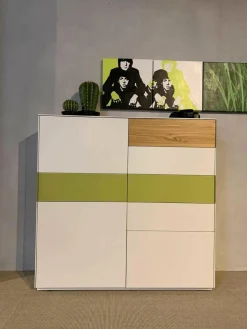 Highboard Soma Weiß Kernnussbaum Lemon