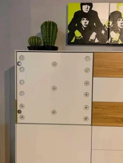 Highboard Soma Weiß Kernnussbaum Lemon