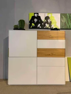 Highboard Soma Weiß Kernnussbaum Lemon