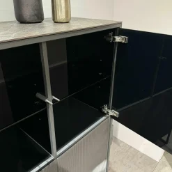 Highboard Terra Korpus Glas Anthrazit Gestell Material Anthrazit