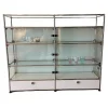 Highboard Vitrinenschrank Reinweiss mit Glaselementen
