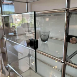 Highboard Vitrinenschrank Reinweiss mit Glaselementen