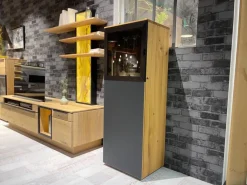 Highboard WK 490 Baristo 180180 Asteiche Massiv Natur 2502 Belassen Geölt Mit LED Beleuchtung