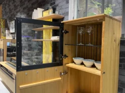 Highboard WK 490 Baristo 180180 Asteiche Massiv Natur 2502 Belassen Geölt Mit LED Beleuchtung