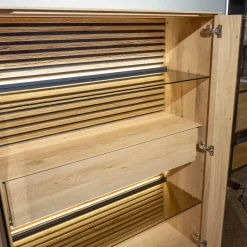 Highboard Yonna 7102 Kerneiche Natur Gebürstet Inklusive Beleuchtung