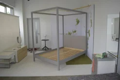 Himmelbett In Heaven Gestell Massivholz Europäischer Nussbaum Farbbeize Kaltgrau