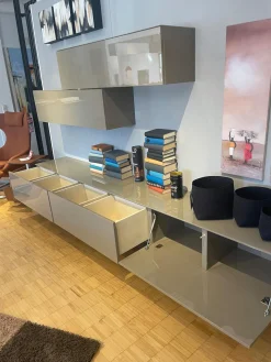 Hängeschrankkombination Titolo Lack Terra Ombra Grau Braun Hochglanz