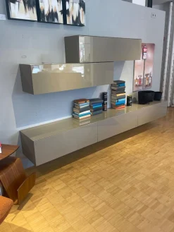 Hängeschrankkombination Titolo Lack Terra Ombra Grau Braun Hochglanz