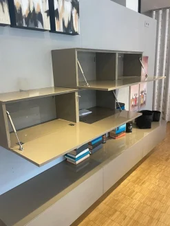 Hängeschrankkombination Titolo Lack Terra Ombra Grau Braun Hochglanz