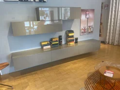 Hängeschrankkombination Titolo Lack Terra Ombra Grau Braun Hochglanz