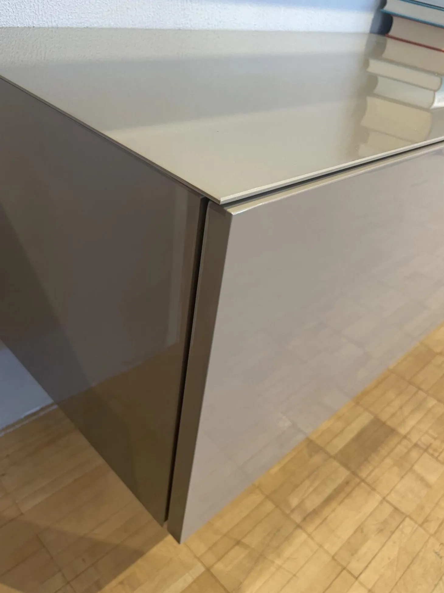 Hängeschrankkombination Titolo Lack Terra Ombra Grau Braun Hochglanz