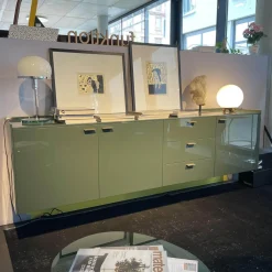 Hängesideboard LT40 Lack Ruta 231 Grün mit Schubkästen und Türen