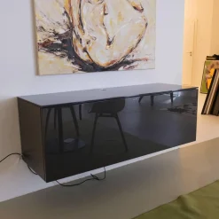 Hängesideboard Pass Korpus Lack Matt Blei Front Und Top Lack Hochglanz Blei