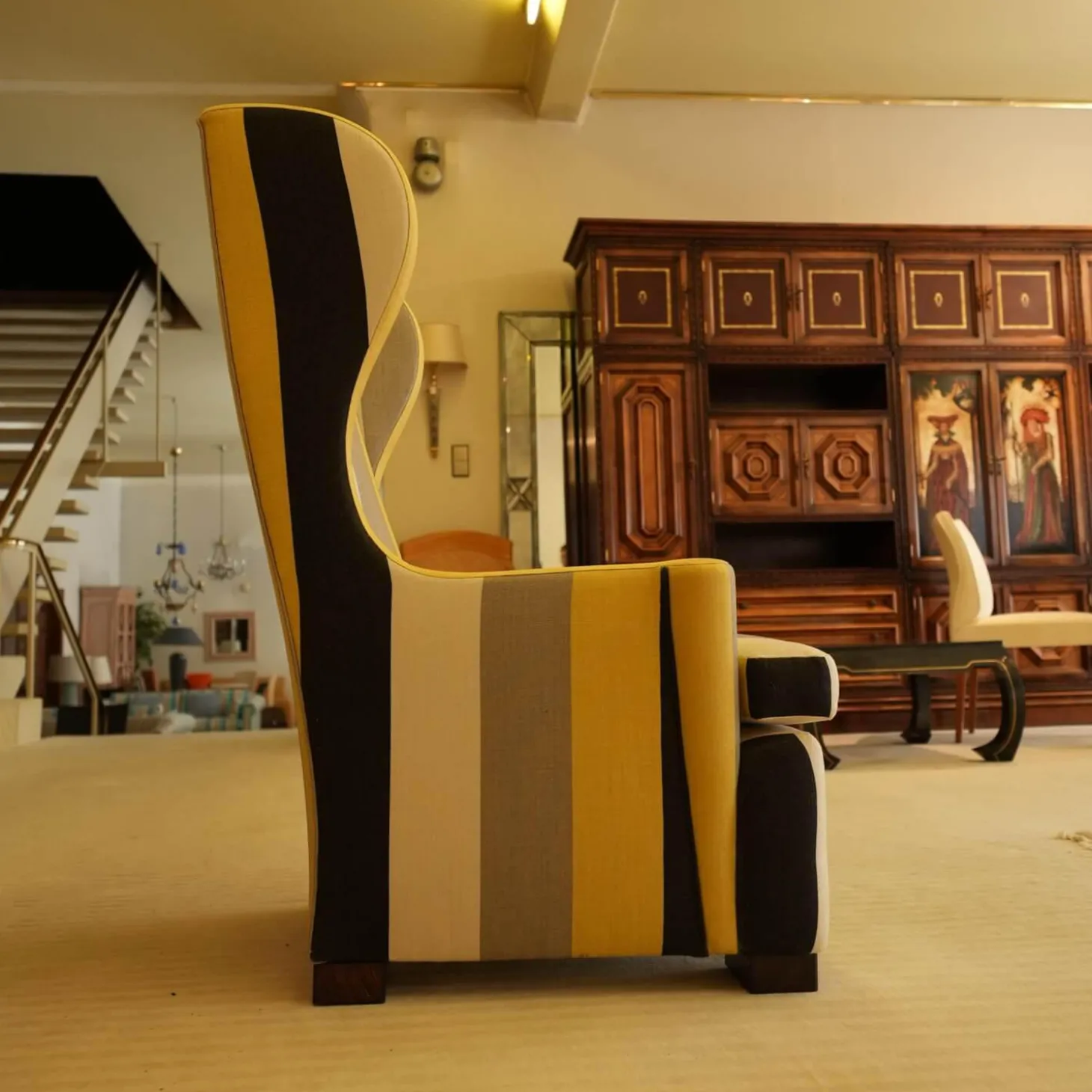 Hochlehner Grandpa Stoff Gelb Weiß Schwarz Grau