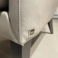 Hochlehnsessel Coco Bezug BW 0300-704 Leder Gascogne Grey Inklusive Hocker