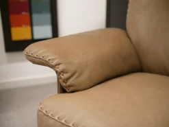 Hochlehnsessel DS-0031-111 Mit Hocker Leder Naturale 53 Noce 4-Sternfuß Schwarz Beschichtet