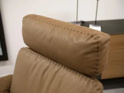 Hochlehnsessel DS-0031-111 Mit Hocker Leder Naturale 53 Noce 4-Sternfuß Schwarz Beschichtet