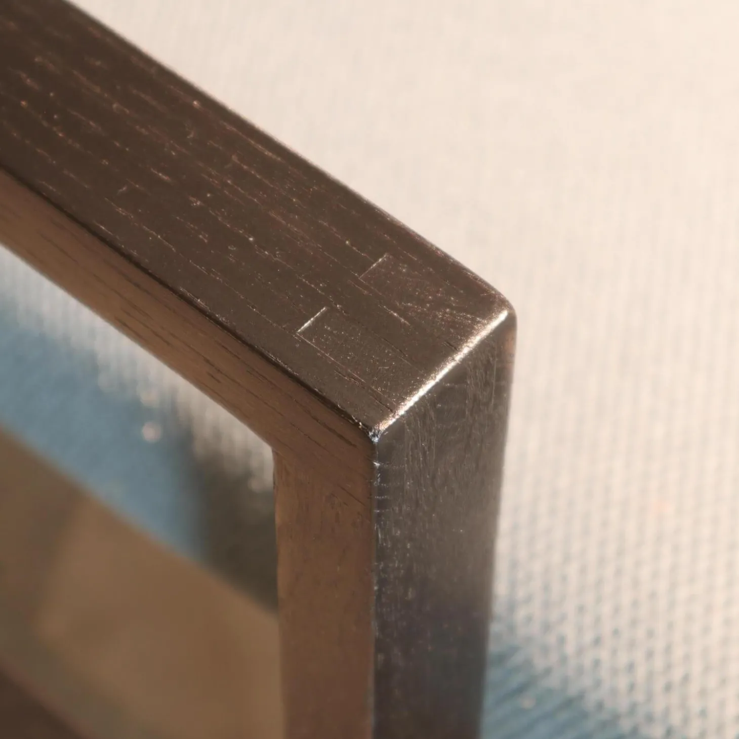 Hochlehnsessel Grace Wood Bezug Stoff 4057 61 Blau Grau Gestell Eiche Schwarz Gebeizt Inklusive Hocker