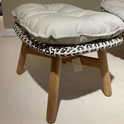 Hochlehnsessel Mbrace Stoff A 462 Cool Sage Grau Fasergeflecht Pepper Füße Teak Inklusive Hocker Und Kissen