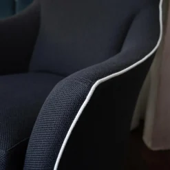 Hochlehnsessel Saloni Stoff Schwarz Palmira Cat. C 1640-191 Leder Weiß