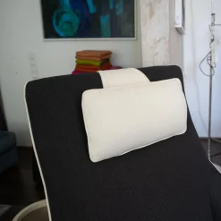 Hochlehnsessel Saloni Stoff Schwarz Palmira Cat. C 1640-191 Leder Weiß