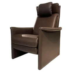 Hochlehnsessel Zento Bezug Leder 843 Dunkelbraun Elektrisch Verstellbar