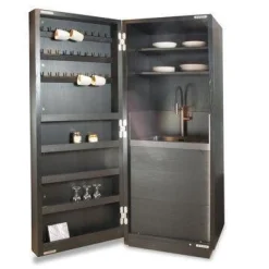 Hochschrank Cambusa Eiche Ohne Knoten Pigmentier Total Black Innen Eiche Ohne Knoten Geölt Pigmentiert