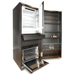 Hochschrank Cambusa Eiche ohne Knoten Pigmentiert Total Black Innen Eiche ohne Knoten Geölt Pigmentiert