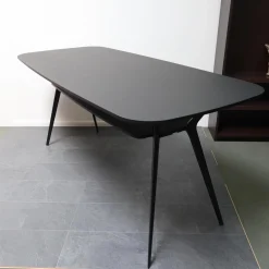 Hochtisch Biplane Platte MDF Und Gestell Aluminium Schwarz Lackiert