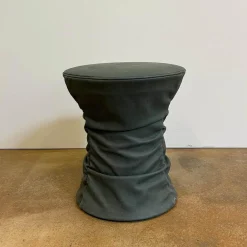 Hocker Bellows 222 H1 Leder Vintage Blue Tourmaline Blau Grau Gestell Holzkonstruktion Mit Gasfeder