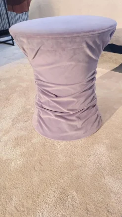 Hocker Bellows Velourstoff Harald 2 652 Blue Grey Violett