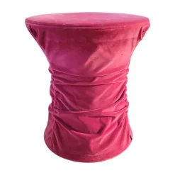 Hocker Bellows Velourstoff Harald 2 612 Rose Rosa