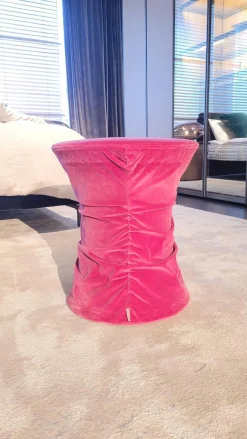 Hocker Bellows Velourstoff Harald 2 612 Rose Rosa