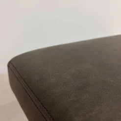 Hocker Berlin Chair Leder Vintage 65 1410 Cigar Schwarz Gestell Profilstahl Hochglanz Verchromt