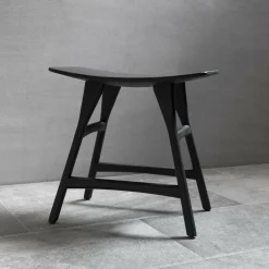 Hocker Blackstone Osso Eiche Schwarz Lackiert