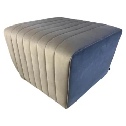 Hocker Boudoir Bezug Stoff 5002 Accente 9502 Flannel Gray Grau Mit Teflongleitern