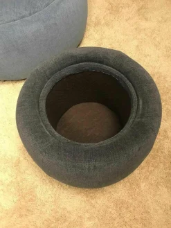 Hocker Circle Stoff 490 Yeti Triton mit Wendbarer Platte D00 Eiche Roh