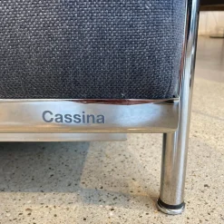 Hocker Designklassiker LC2 Stoff Grau Savanna 13E398 Stahlrohr Chrom