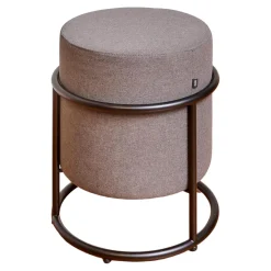 Hocker Drop 079100 Bezug Stoff 7205 Torf Braun Gestell M20 Schwarz Lack