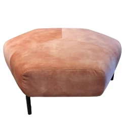 Hocker Franz Stoff Blossom PG IV Rosa Füße Metall Schwarz