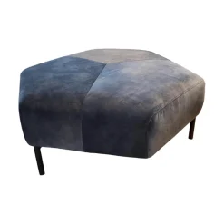 Hocker Franz Stoff Petrol PG IV Schwarz Füße Metall Schwarz