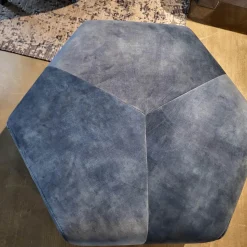 Hocker Franz Stoff Petrol PG IV Schwarz Füße Metall Schwarz