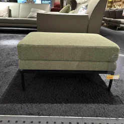 Hocker Glove Pure Jr 8950 Stoff Plutone Grün Gestell Massive Buche Schwarz Lackiert