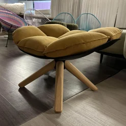 Hocker Husk Schale Schwarz Gestell Eiche Hell Gebürstet Mit Kissen Bezug Stoff Bellano Havana Beige