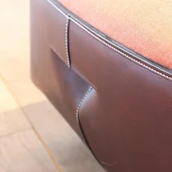 Hocker Isanka Korpus Bezug Leder Saddle Coffee Sitzfläche Bezug Stoff Lino 7710 Crimson