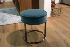 Hocker Lithos Stoff Türkis mit Keder